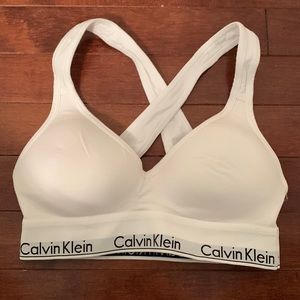Calvin Klein White Cotton Padded Bra